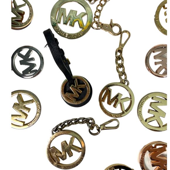 Michael Kors Purse Bag Charms Key Chain Fobs Leather Silver Gold Lot of 15 - Picture 4 of 5